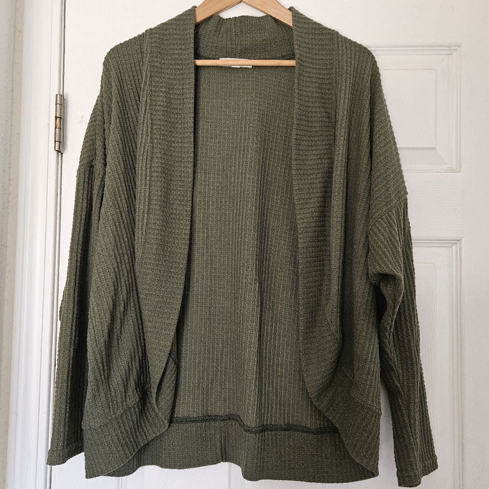 Socialite Women's Green Open Cardigan Size Large